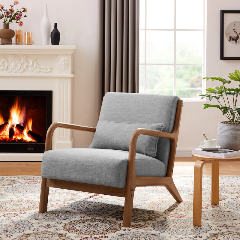 Oliver Kinsella 26" W Linen Lounge Chair